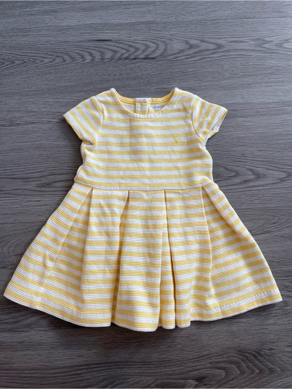 Ralph Lauren Yellow and White Striped Girls' dress 9M
